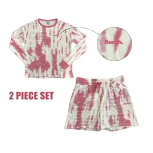 Bench Girl's Pink Top & Short Tie-Dye 2 Piece Set (S01)