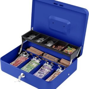 Cash Safe Box, Large Lock Box for Money